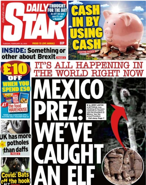 Portada de Daily Star sobre aluxe