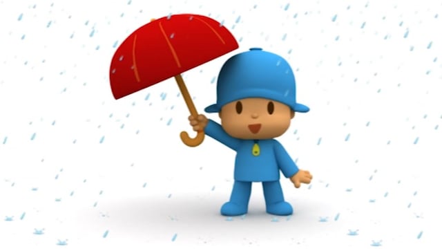 Dibujos de Pocoyó en la lluvia para colorear
