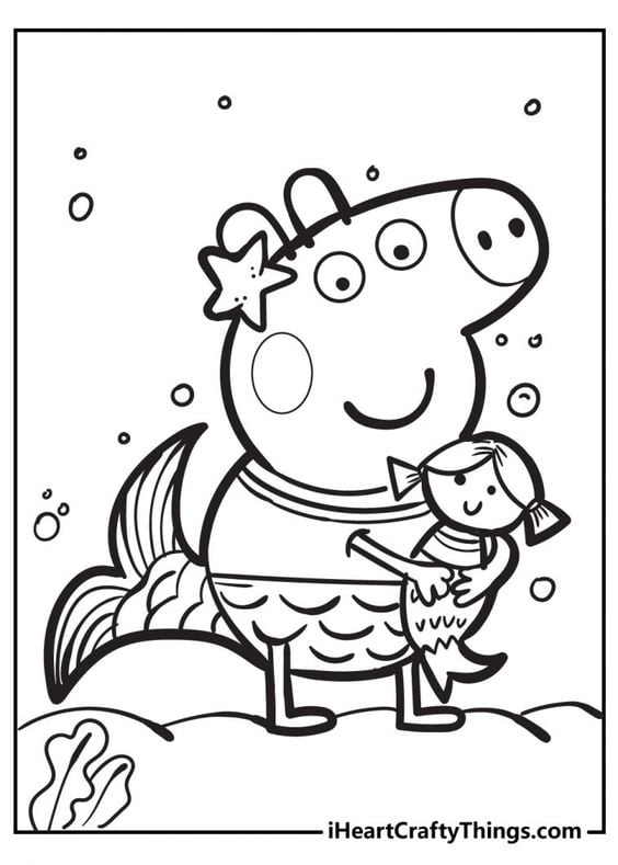 Dibujos de Peppa Pig de vacaciones para colorear