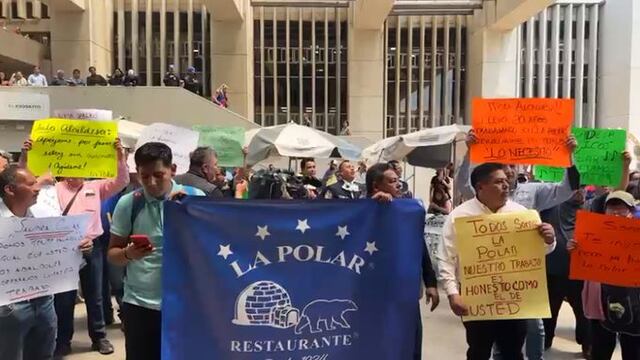 Protesta de trabajadores de La Polar