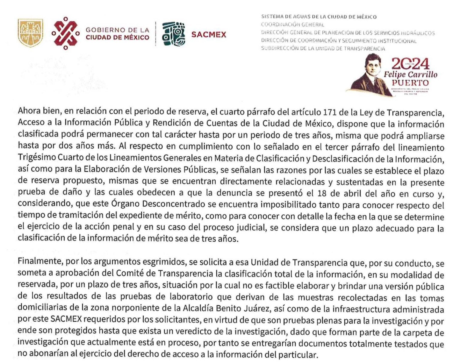 Documento SACMEX