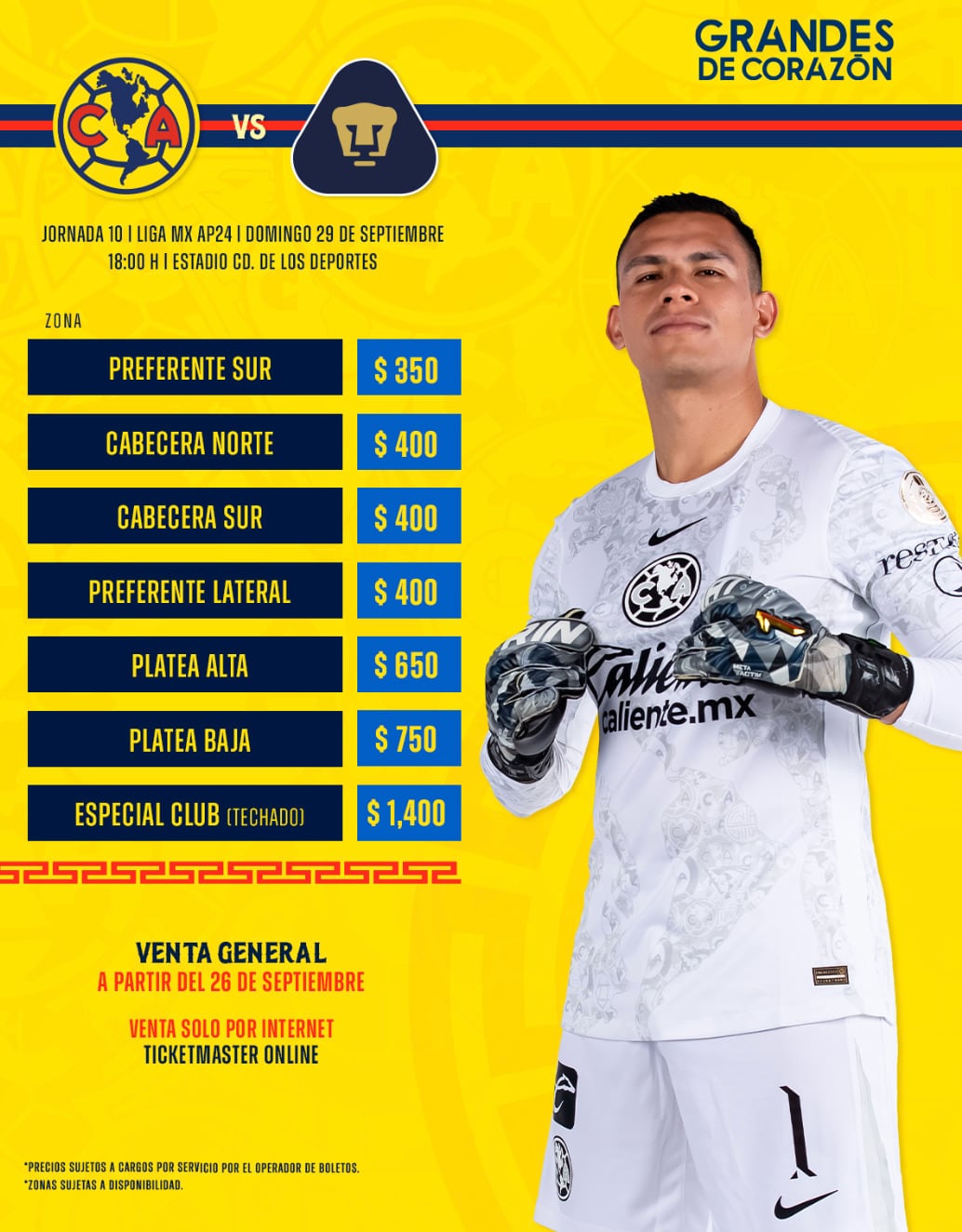 América vs Pumas: precio de los boletos
