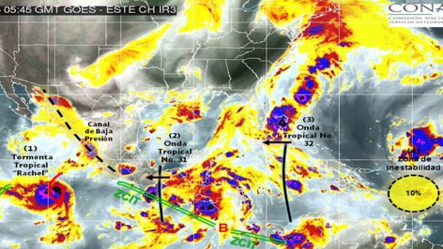 La tormenta tropical t<span>iene un desplazamiento al oeste-noroeste a 20 kilómetros por hora, con vientos de 65 kilómetros por hora y rachas de hasta 85 kilómetros por hora.</span>