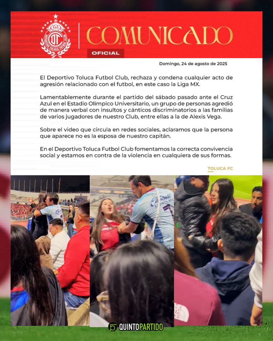 Comunicado de Club Deportivo Toluca.