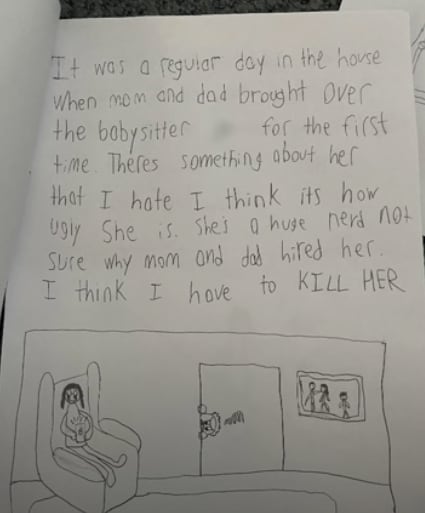 Dibujo perturbador de un niño