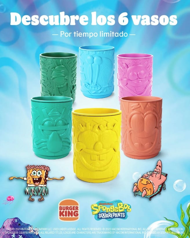 Vasos coleccionables de Bob Esponja