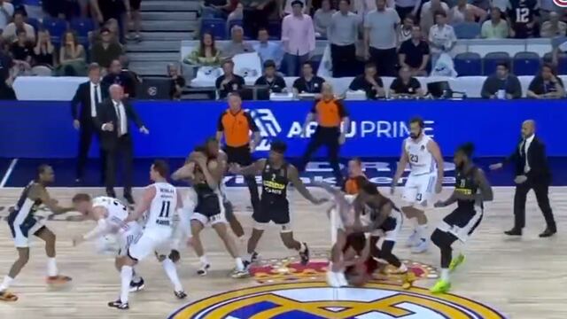 Pelea campal Real Madrid vs Partizán en Euroliga