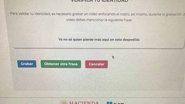 Frases de identificación del SAT