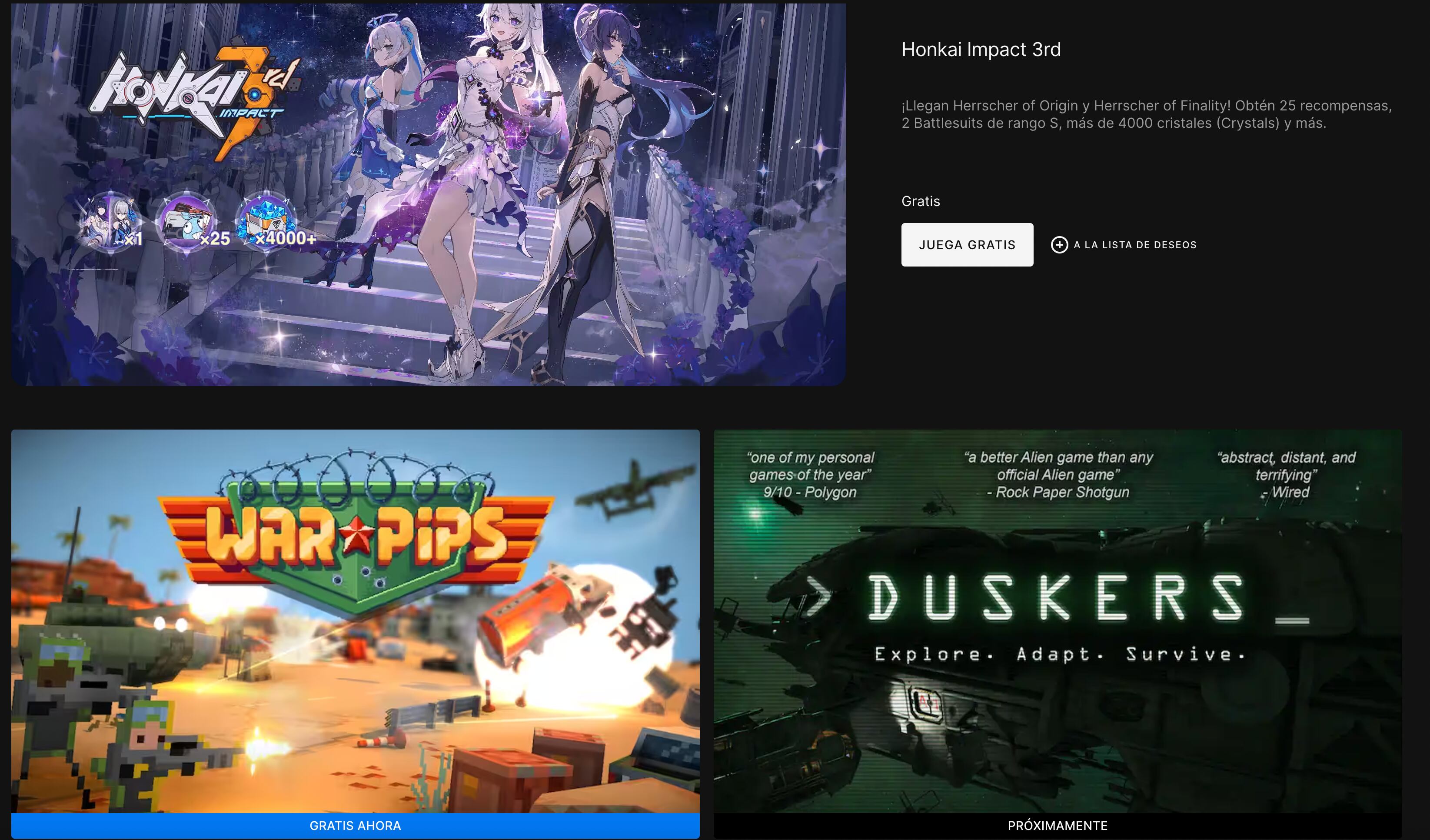 Juegos Gratis Epic Games Store