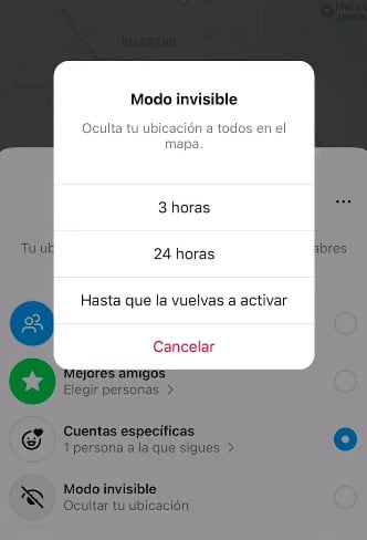 Mapa de ubicación Instagram