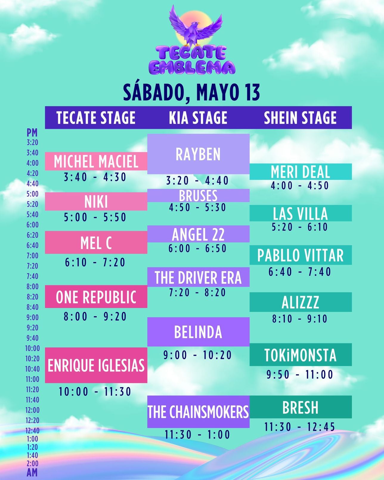 ¿A qué hora termina el Tecate Emblema 2023? Este es el horario de cierre para el sábado 13 y domingo 14 de mayo
