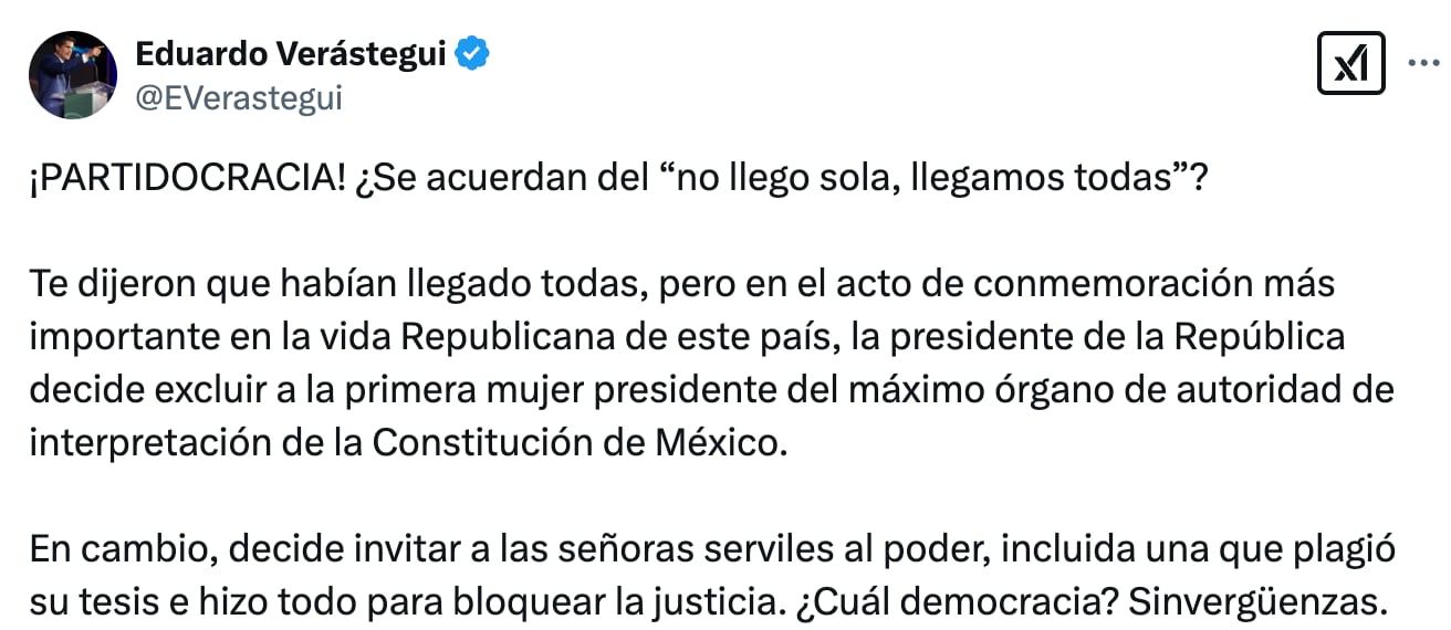 Eduardo Verástegui critica a Claudia Sheinbaum