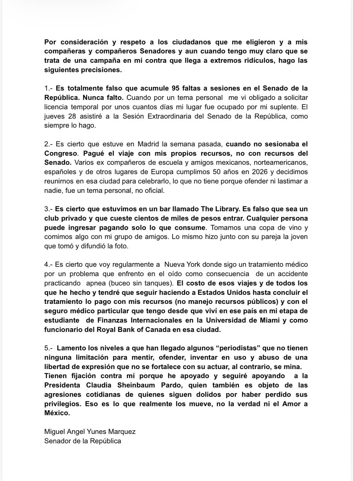 Miguel Ángel Yunes Márquez aclara viaje a Nueva York