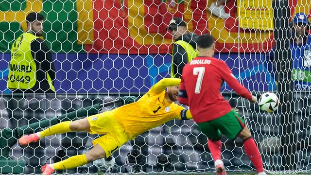Cristiano Ronaldo falló su penal con Portugal ante Eslovenia
