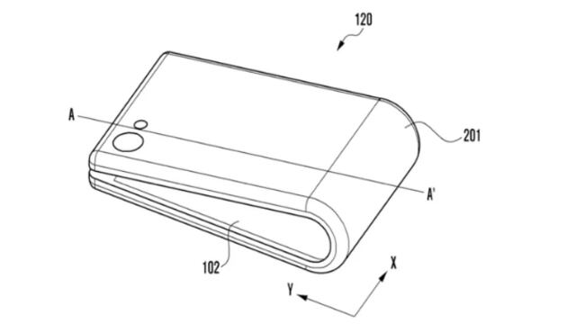 Patente de un teléfono plegable de Samsung.