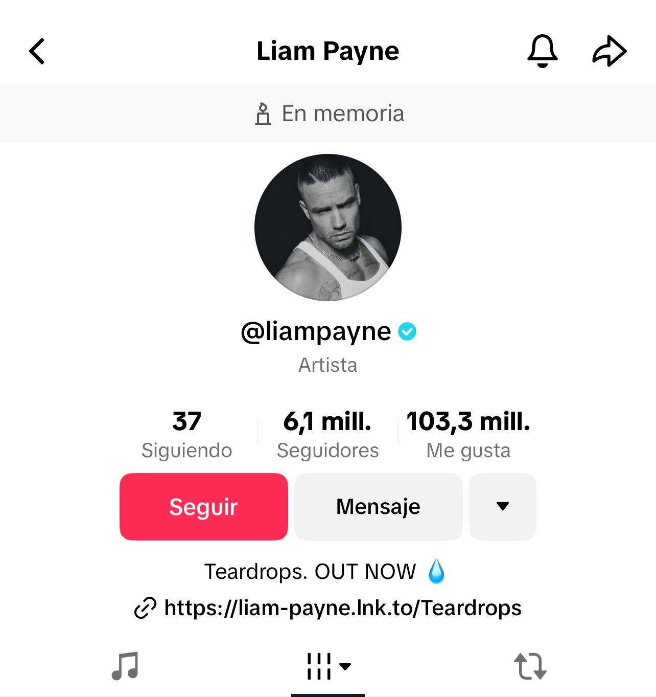 La cuenta de TikTok de Liam Payne se convierte en ‘In Memoriam’