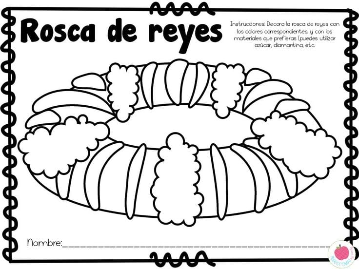 Dibujos de Rosca de Reyes para colorear