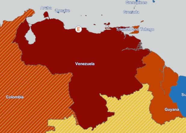 Alerta de viaje a Venezuela