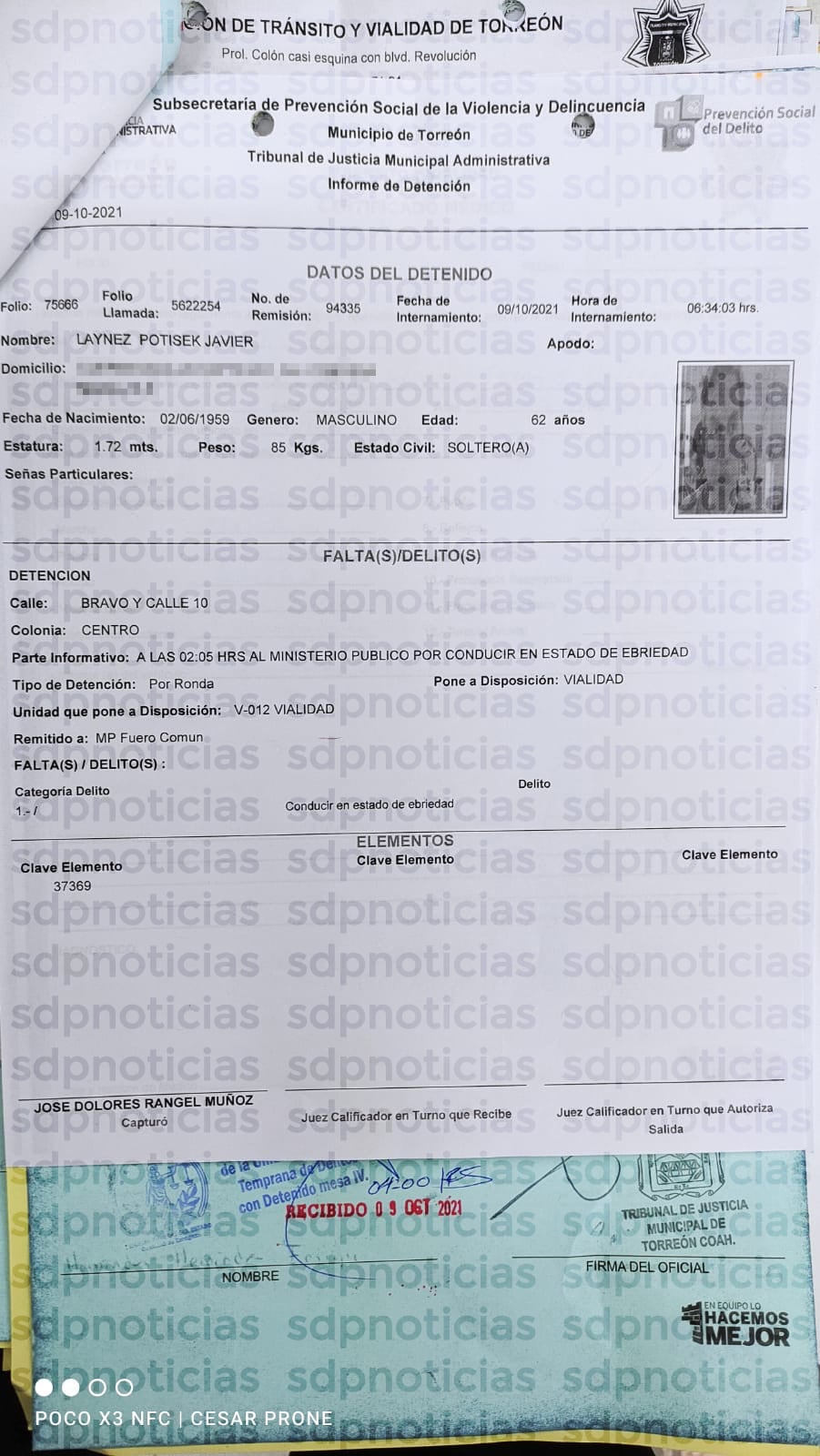 Javier Laynez Potisek. Documento