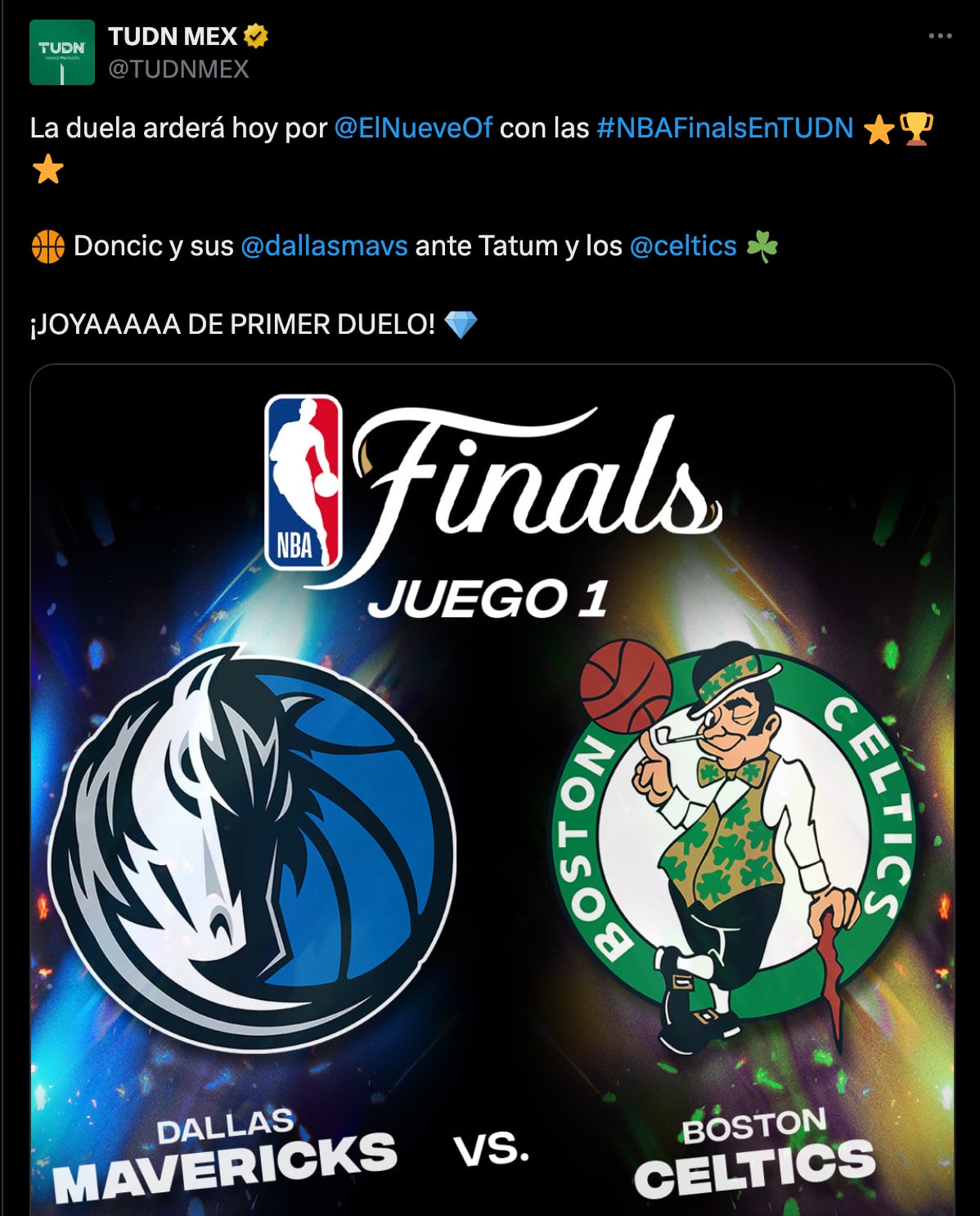 Mavericks vs Celtics Juego 1 Finales NBA 2024