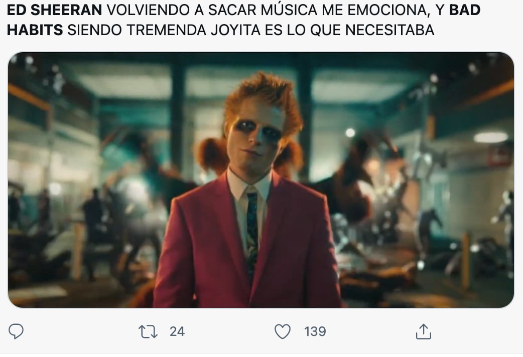 Ed Sheeran en 'Bad Habits¡