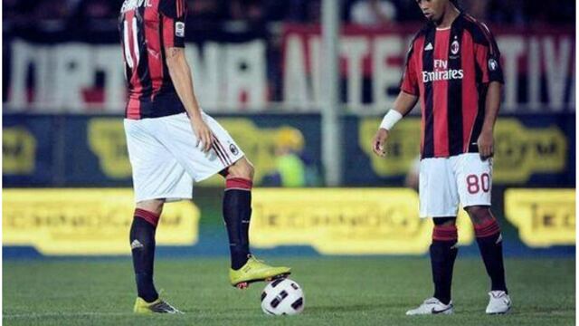 Zlatan con Ronaldinho en el Milan