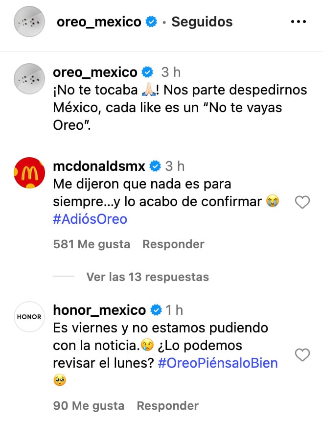 Oreo se despide de México