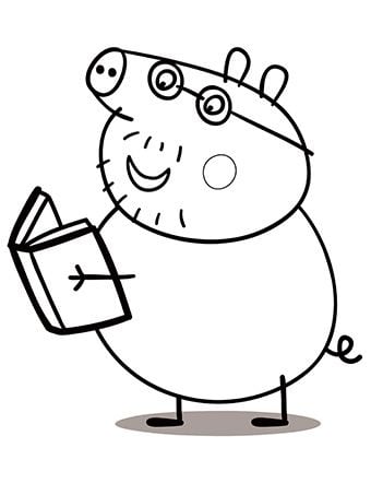 Dibujos de Papá Cerdito de Peppa Pig para el Día del Padre