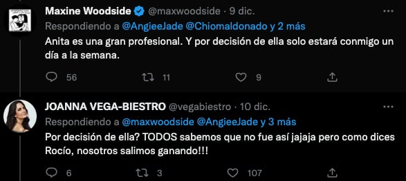 Maxine Woodside asegura que todo está bien con Ana María Alvarado