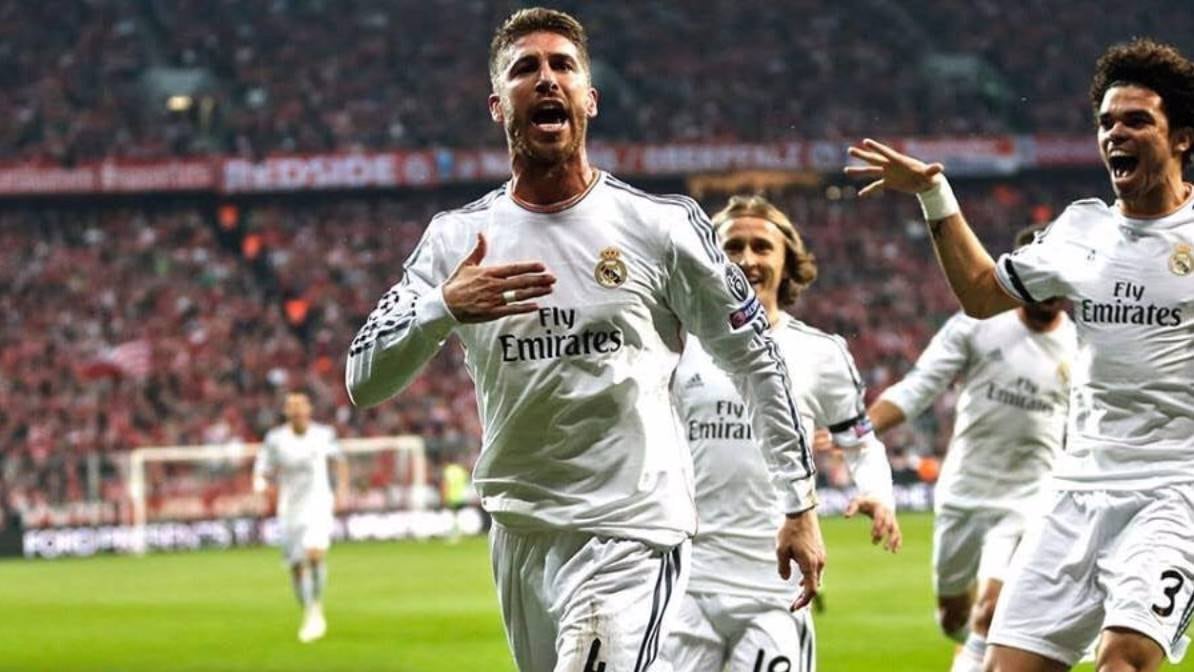 Ramos celebra gol frente al Munich