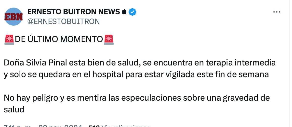 Estado de salud de Silvia Pinal