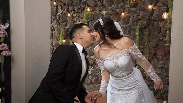 Jesus Antonio "N" y Jhoana Abigail Ligues Jáuregui el día de su boda en 2022