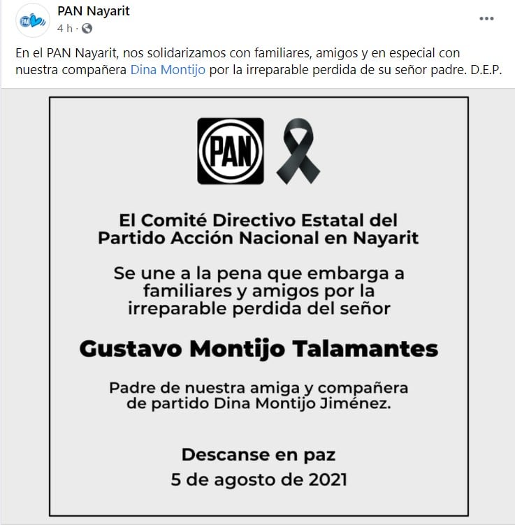 Publicación de PAN Nayarit en Facebook