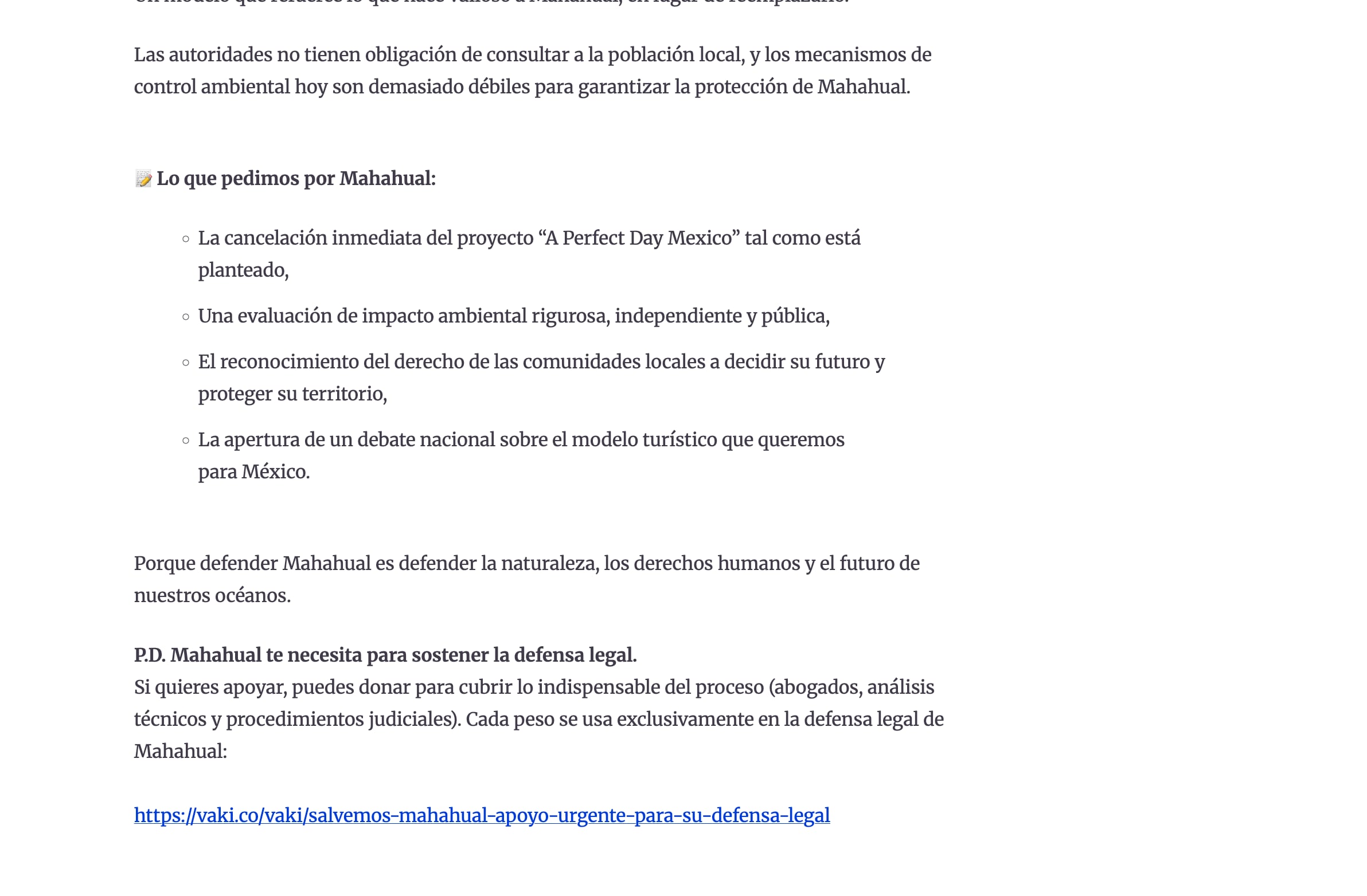 3.5 millones han firmado la petición de detener el proyecto turístico en Mahahual, Quintana Roo