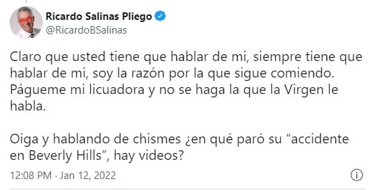 Ricardo Salinas Pliego respondió a Denise Dresser