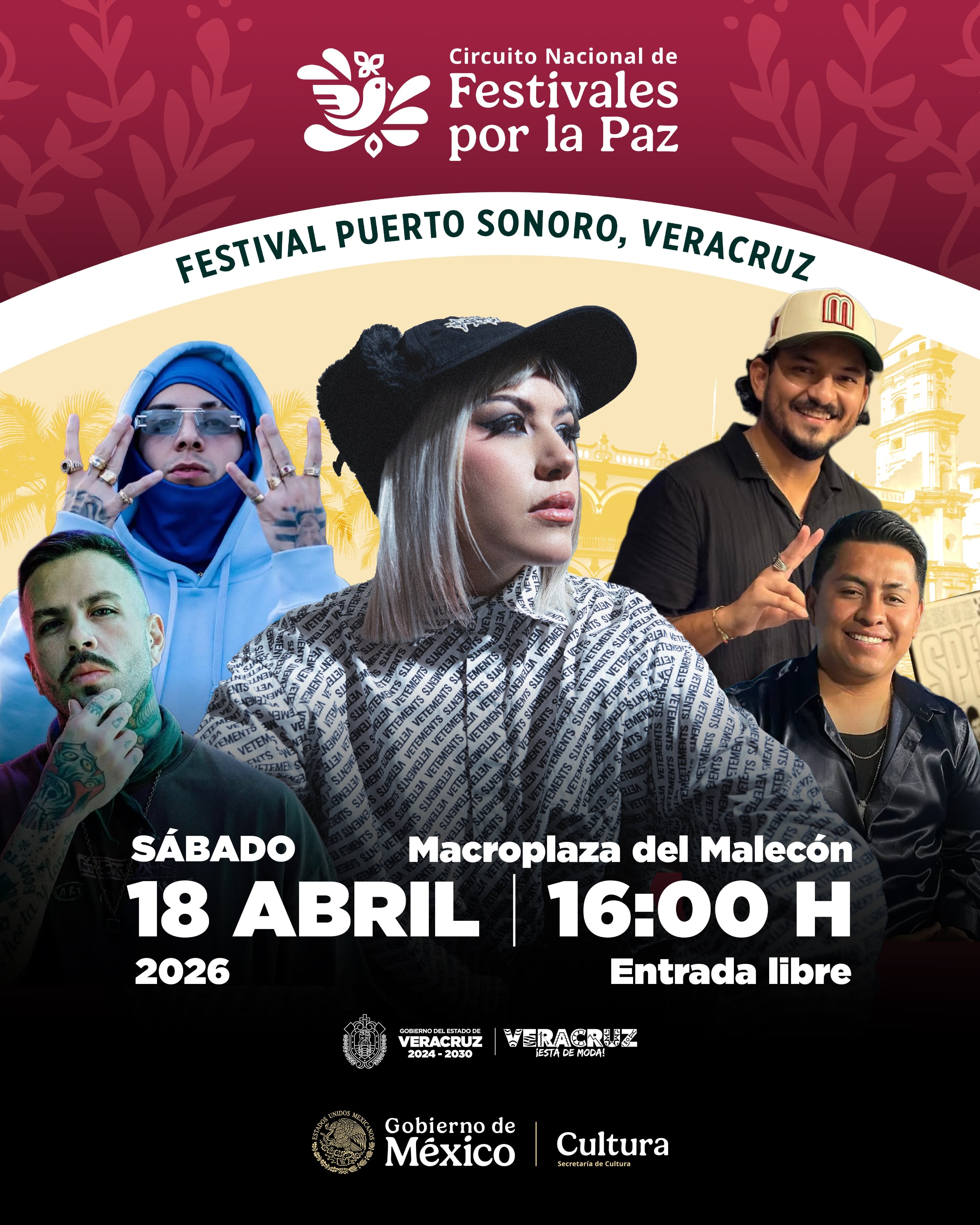 Cartel del Festival Puerto Sonoro en Veracruz.