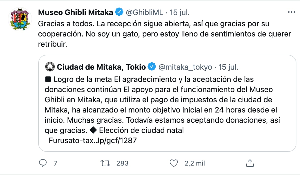 Recaudación del Museo Ghibli