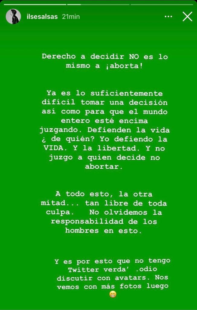 Ilse Salas sobre legalización del aborto
