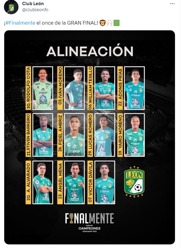 Alineación Club León