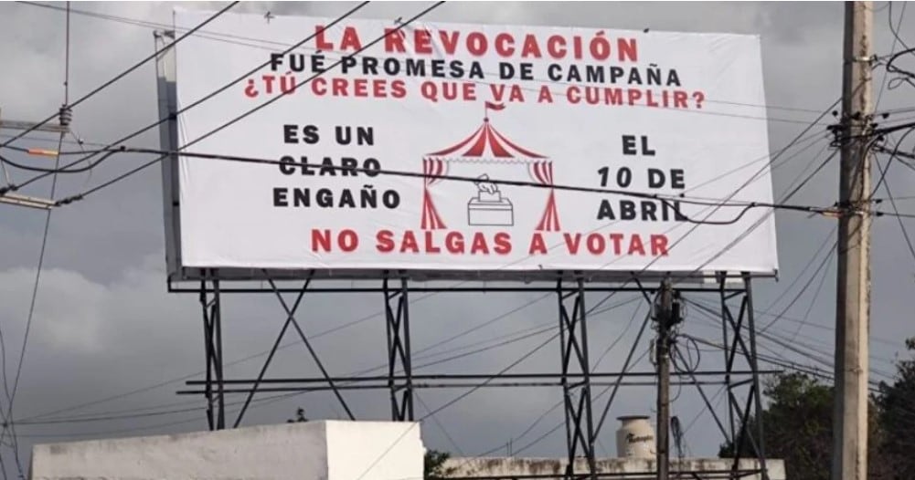 Anuncio contra la revocación  de mandato