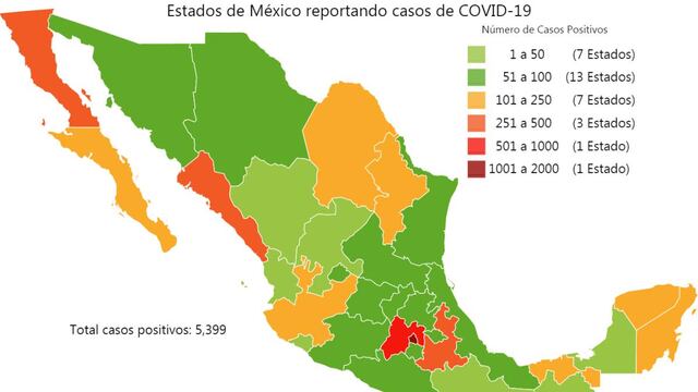 Mapa de Covid-19 en México