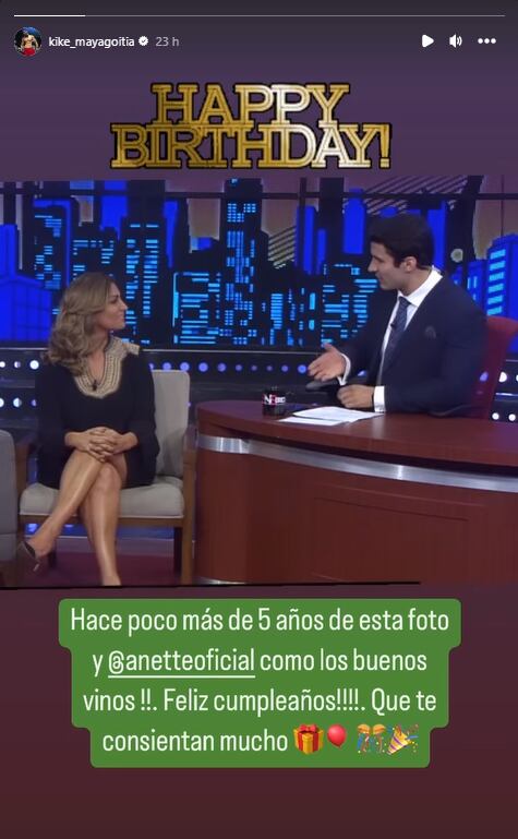 Venga La Alegría: Enrique Mayagoitia da especial felicitación a Anette Cuburu.