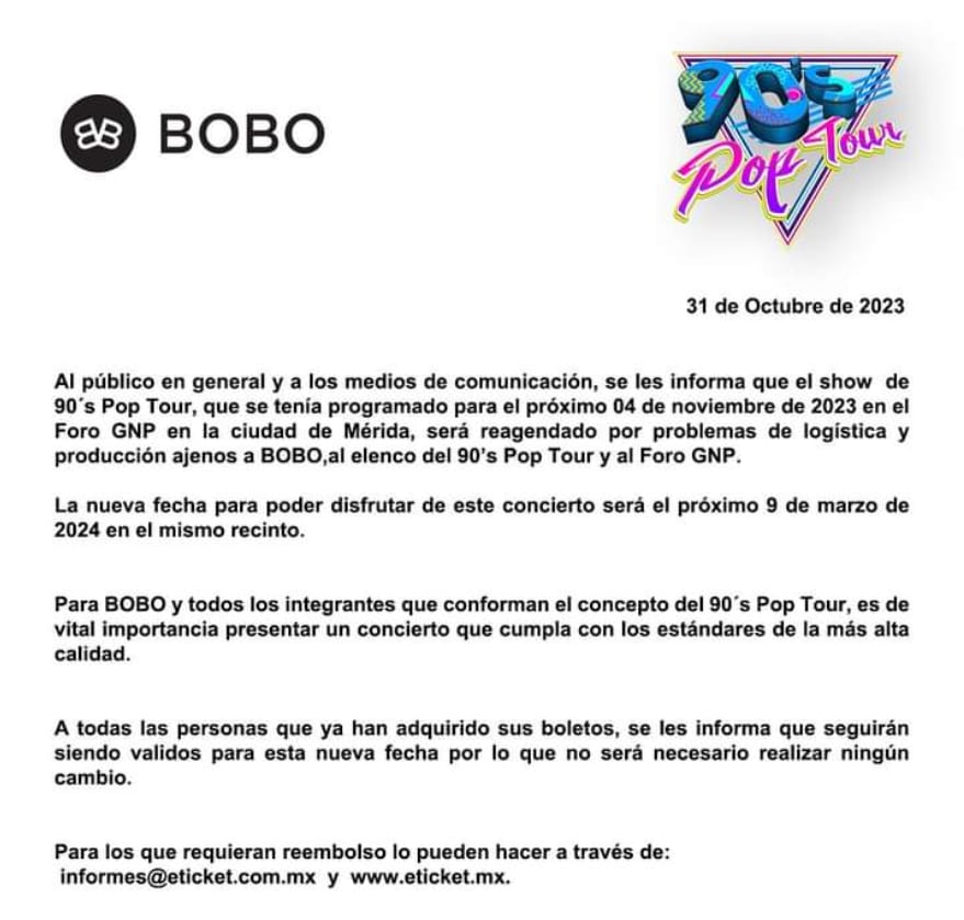 Comunicado de BOBO Producciones