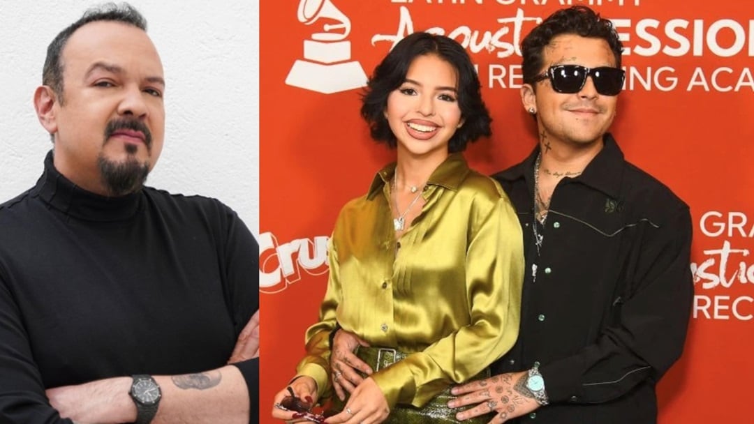 Pepe Aguilar, Ángela Aguilar y Christian Nodal