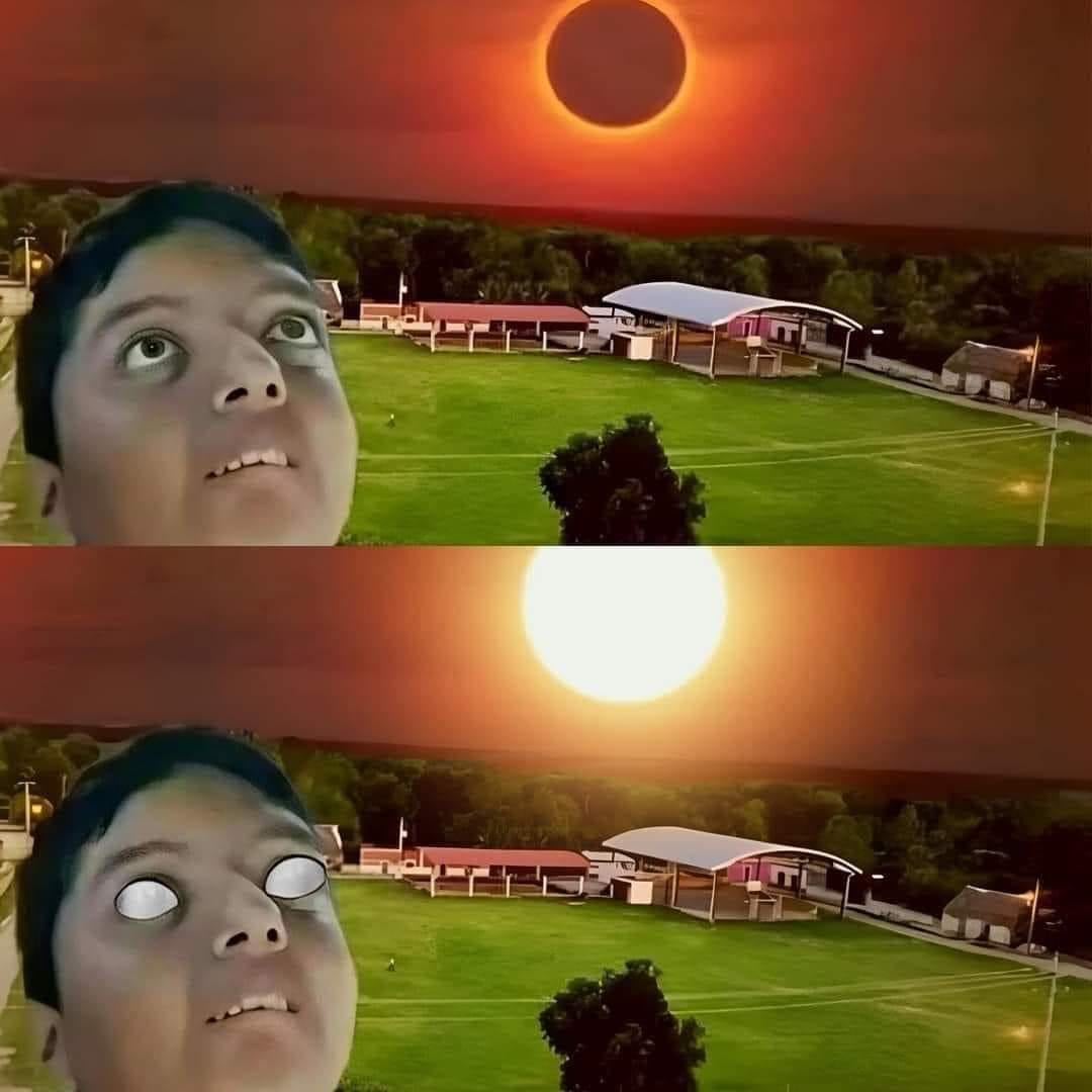 Memes de ojos rojos por el eclipse