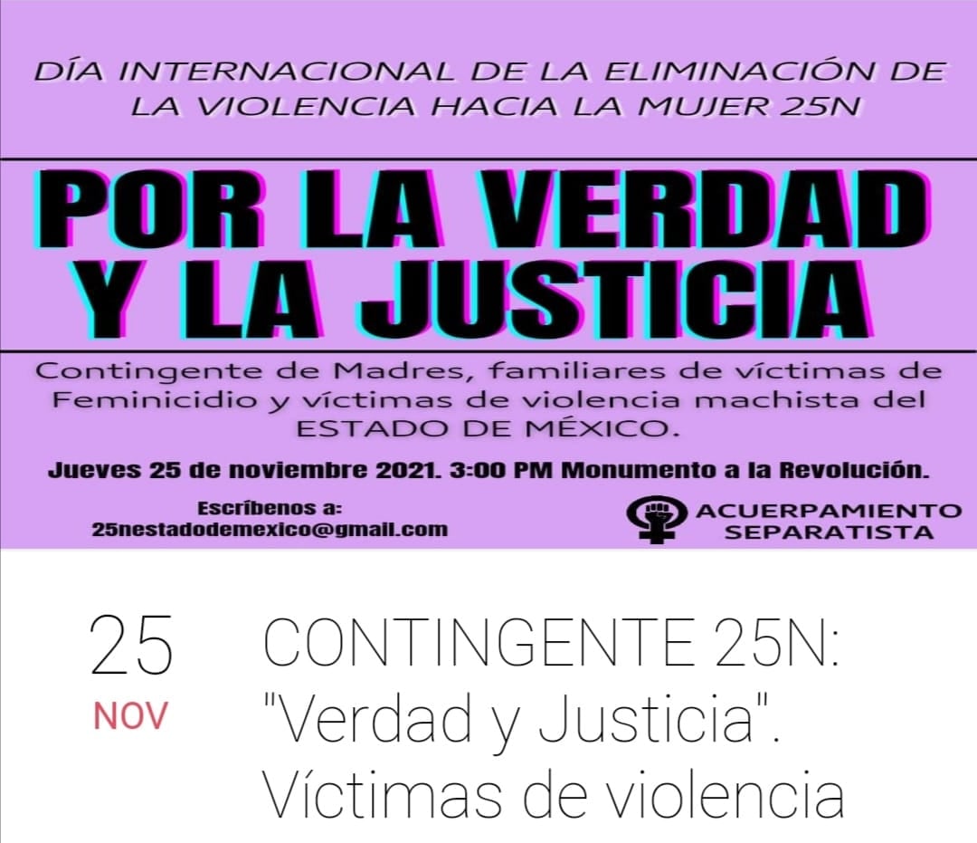 Marcha convocada por familias de víctimas de feminicidio