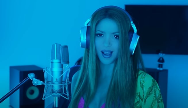 Shakira en la sesión con Bizarrap.