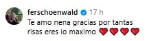 Fernando Schoenwald agradece a Bárbara de Regil los detalles que tiene.