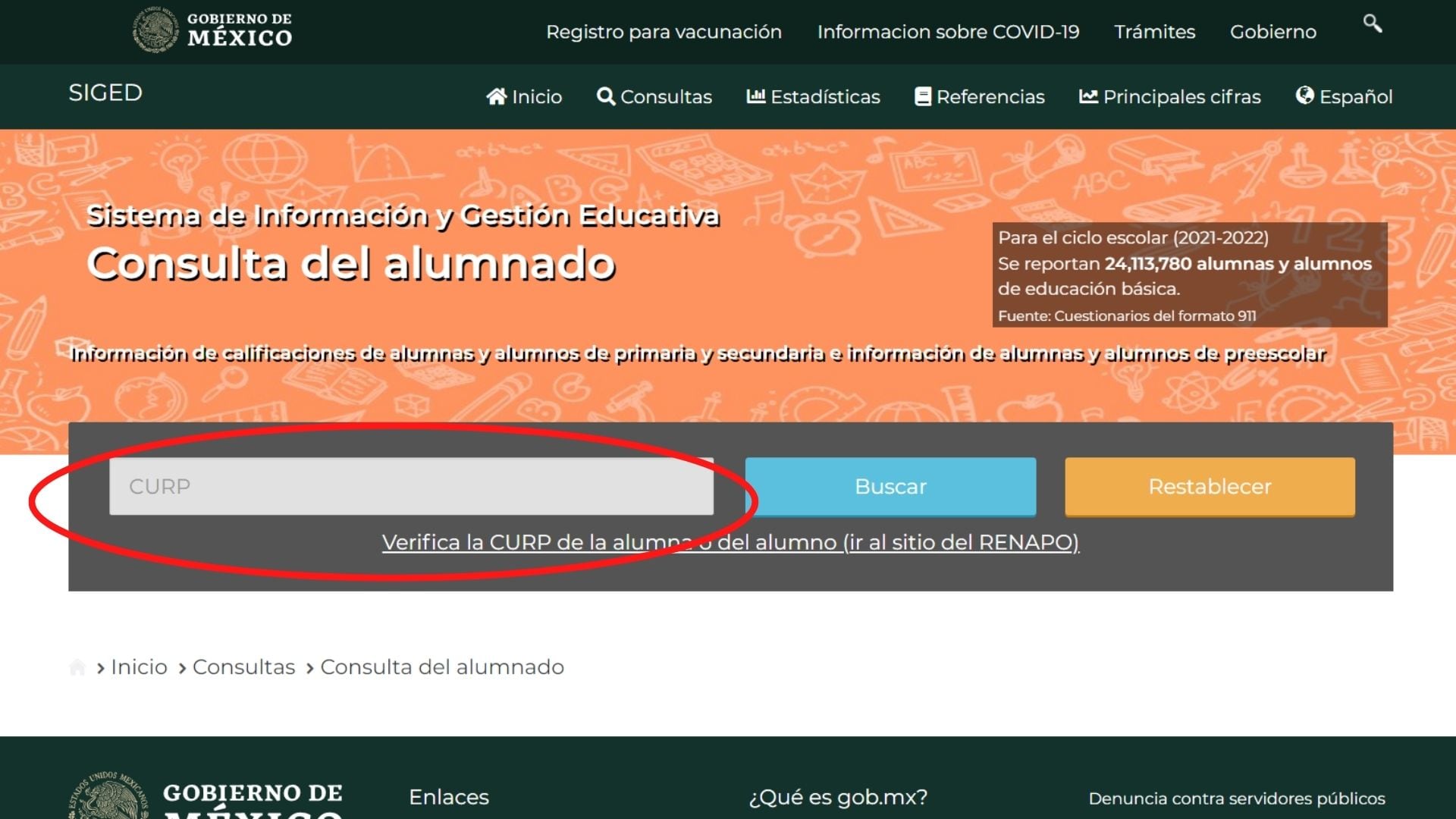 Consulta de las boletas de calificaciones de la SEP