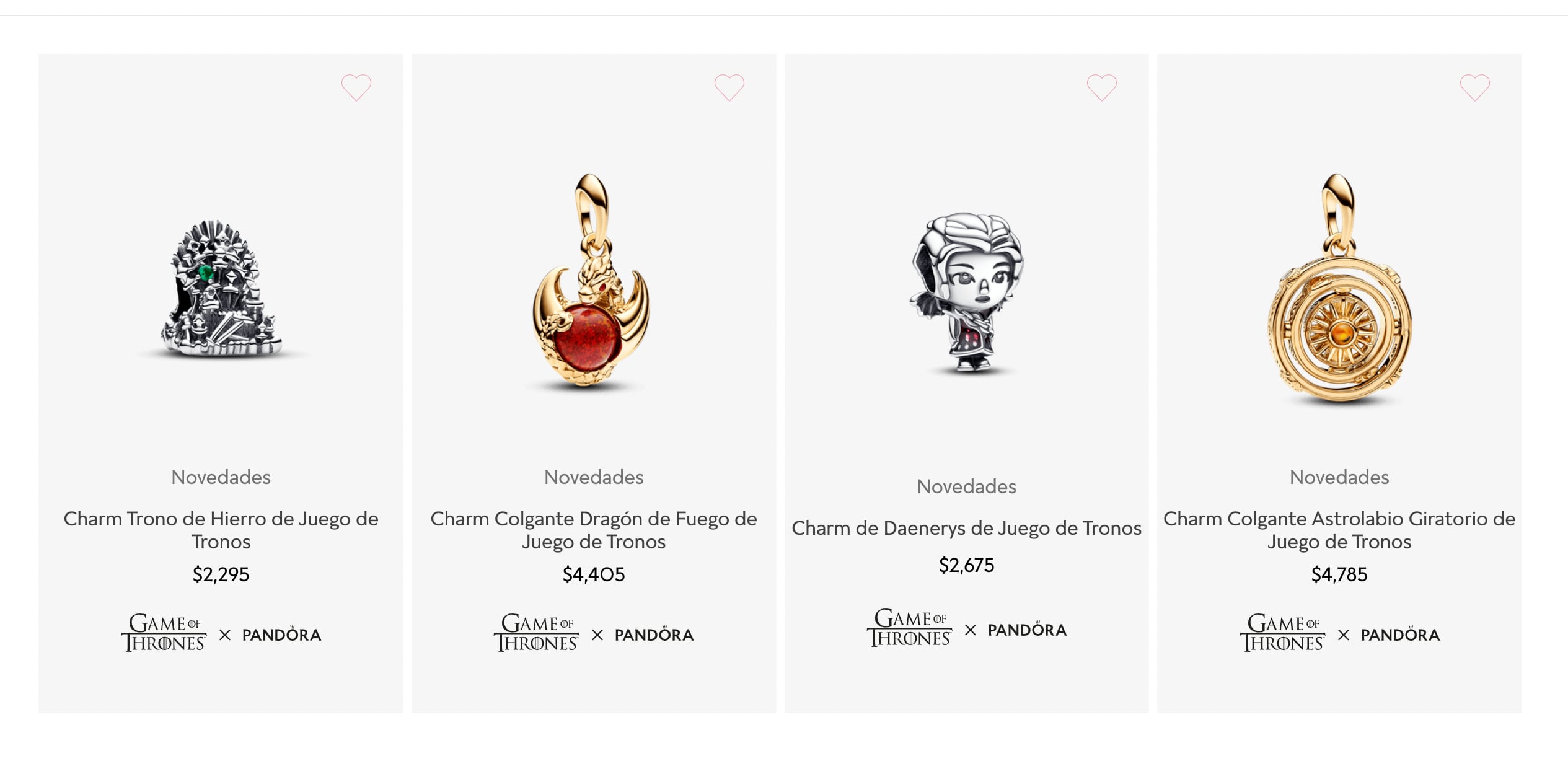 Colección Game of Thrones x Pandora